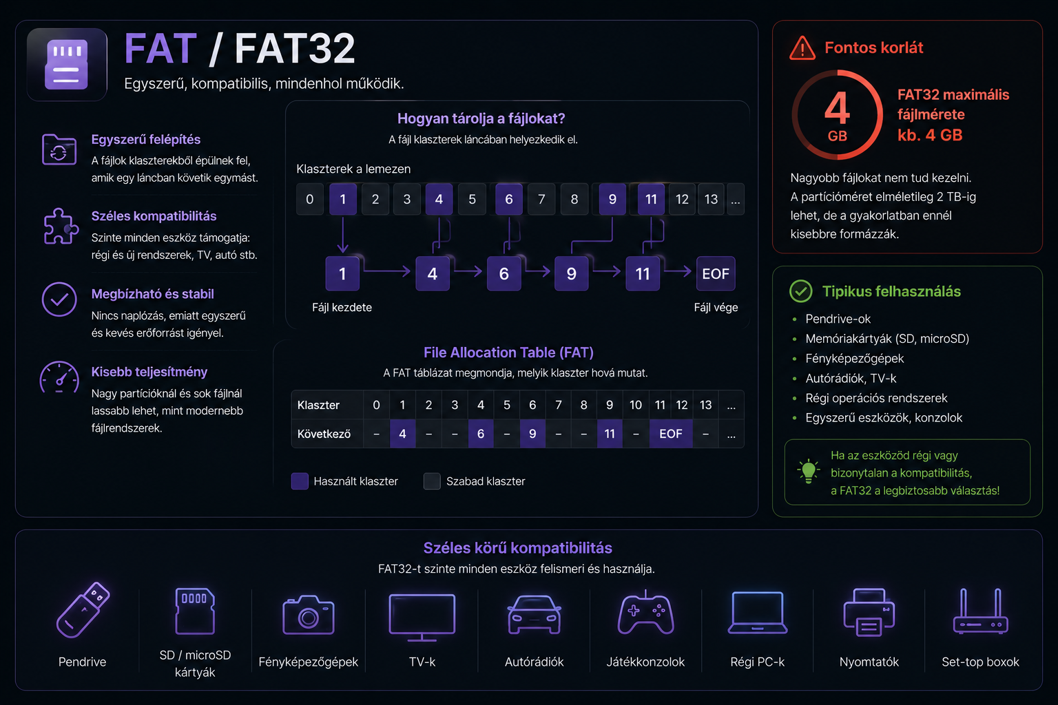 FAT és FAT32 fájlrendszer működése